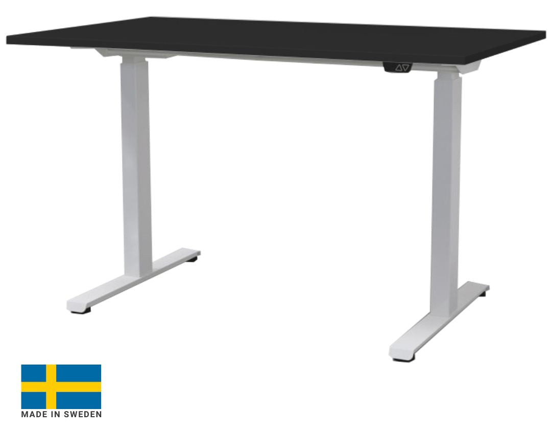 Height Adjustable Desk East Stratford | size: Length: 70cm, Width: 160cm, Height: 117.5cm | color: Black / White | image: 0 | variant: 1004727