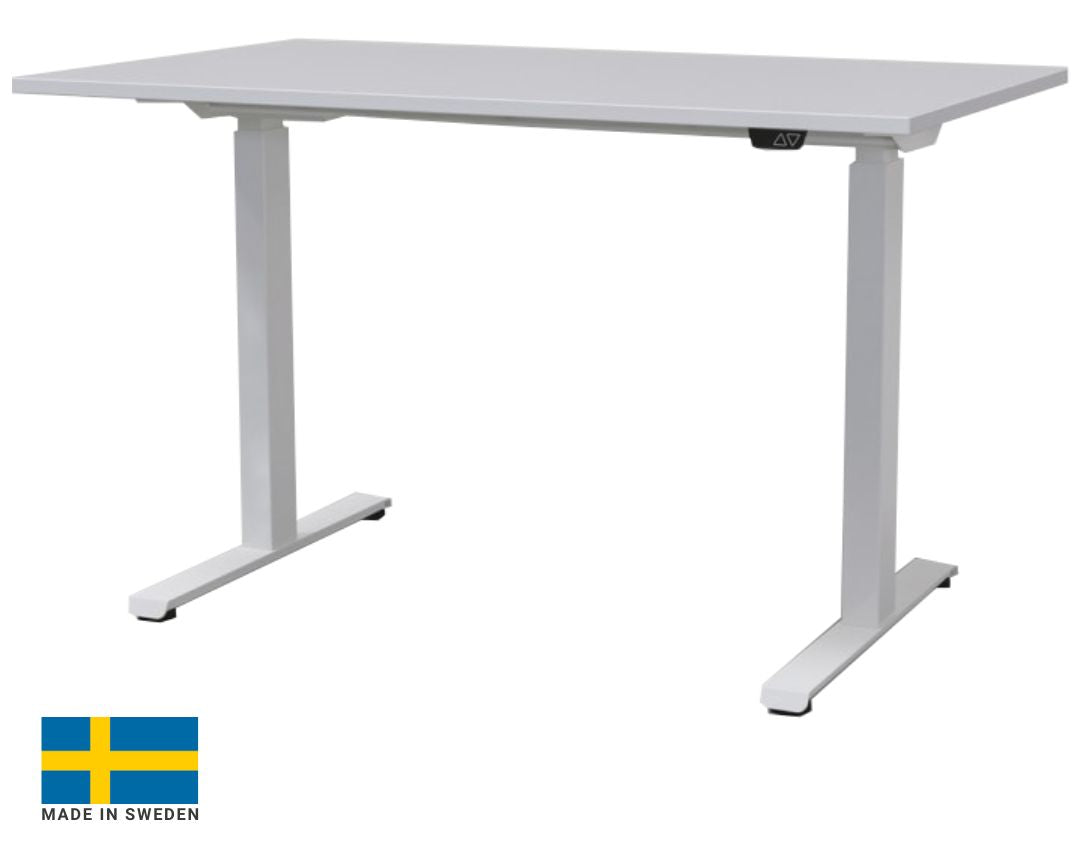 Height Adjustable Desk East Stratford | size: Length: 70cm, Width: 160cm, Height: 117.5cm | color: White / White | image: 0 | variant: 1004726