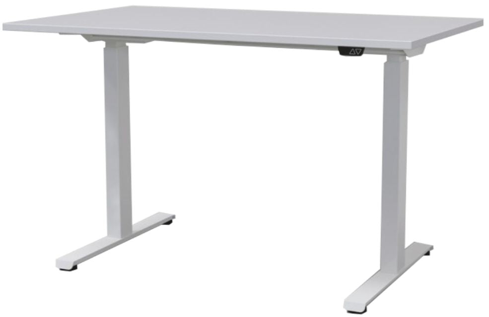 Height Adjustable Desk East Stratford | size: Length: 70cm, Width: 160cm, Height: 117.5cm | color: White / White | image: 1 | variant: 1004726