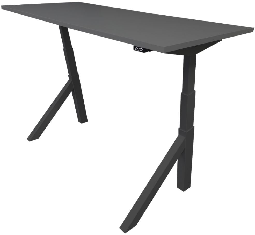 Height Adjustable Desk East Windsor | size: Length: 70cm, Width: 120cm, Height: 114.6cm | color: Gray / Black | image: 1 | variant: 1004681