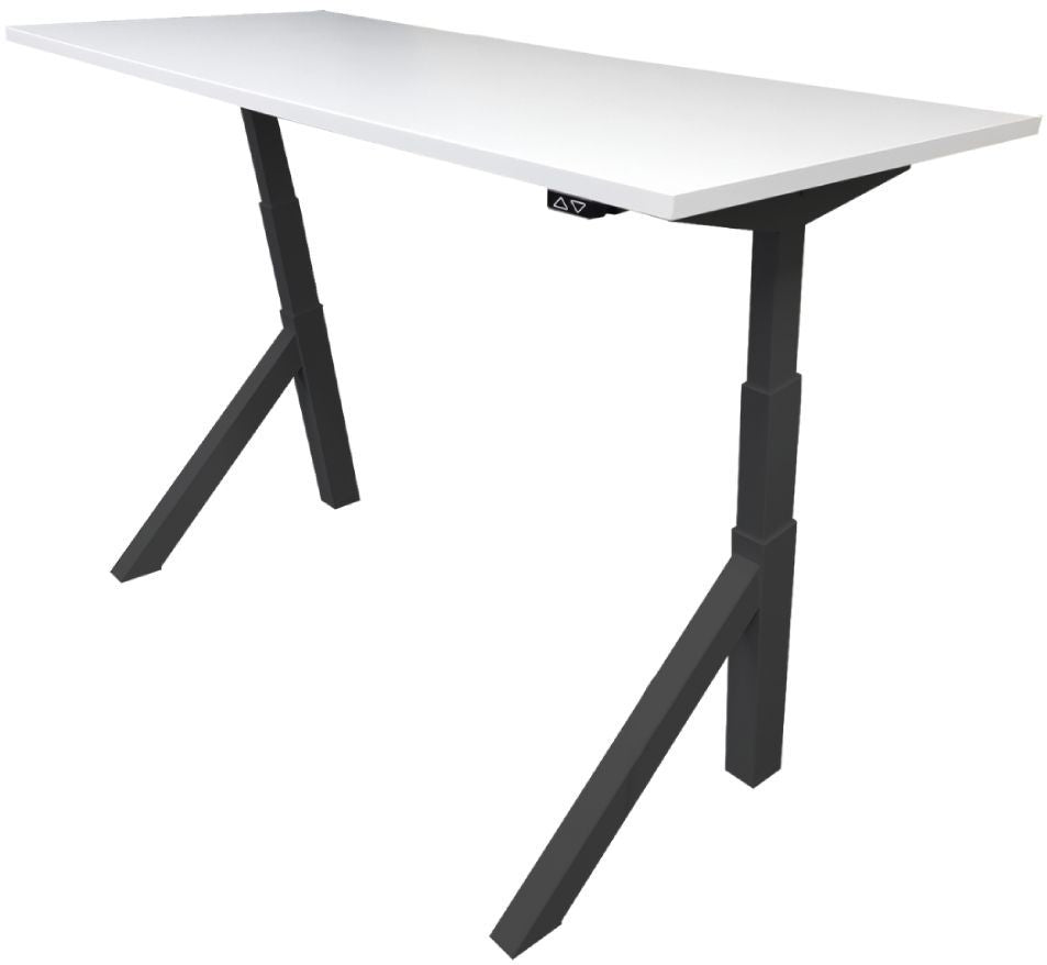 Height Adjustable Desk East Windsor | size: Length: 70cm, Width: 120cm, Height: 114.6cm | color: White / Black | image: 1 | variant: 1004680