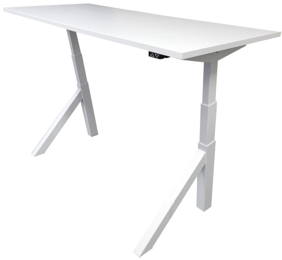 Height Adjustable Desk East Windsor | size: Length: 70cm, Width: 160cm, Height: 114.6cm | color: White / White | image: 1 | variant: 1004690