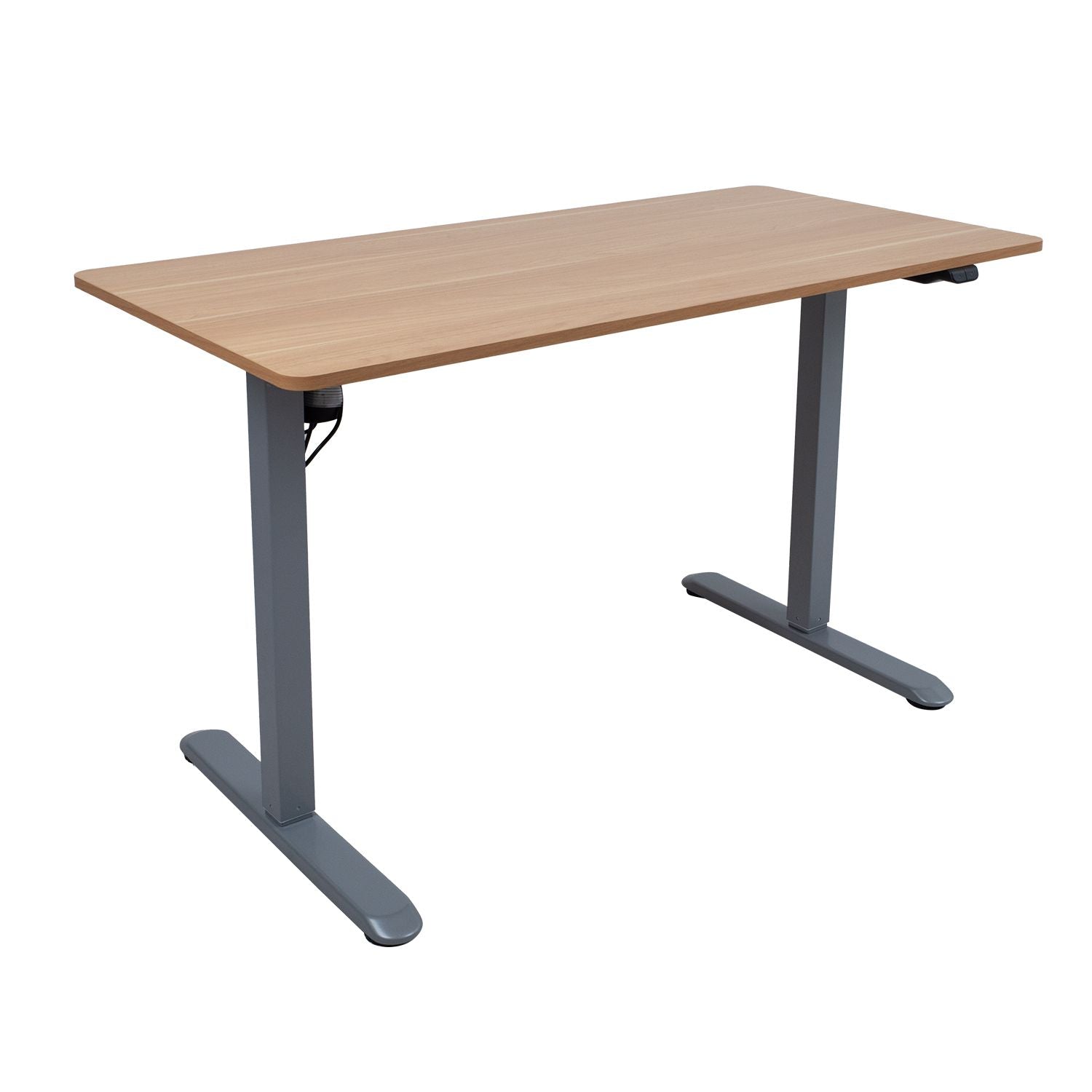 Height Adjustable Desk Florence | size: Length: 60cm, Width: 120cm, Height: 118cm | color: Maple / Gray | image: 2 | variant: 1001491