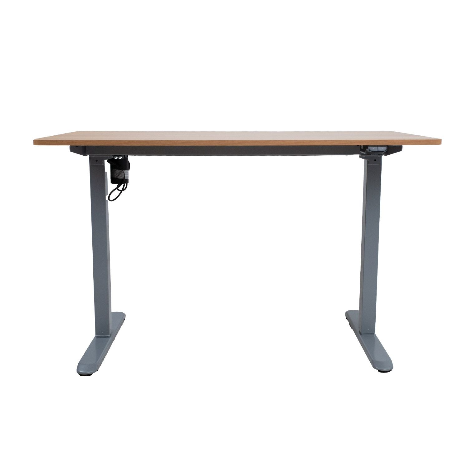 Height Adjustable Desk Florence | size: Length: 60cm, Width: 120cm, Height: 118cm | color: Maple / Gray | image: 3 | variant: 1001491