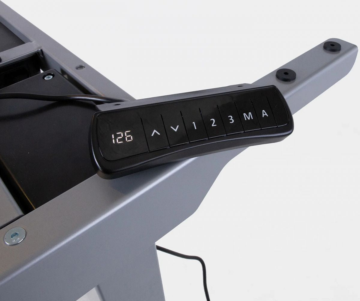 Height Adjustable Desk Genoa | size: Length: 80cm, Width: 140cm, Height: 127cm | color: White / Gray | image: 1 | variant: 1001494