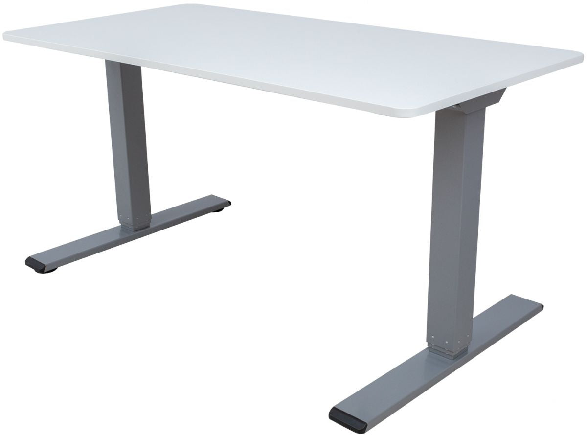 Height Adjustable Desk Genoa | size: Length: 80cm, Width: 160cm, Height: 127cm | color: White / Gray | image: 0 | variant: 1001497