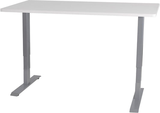 Height Adjustable Desk Penarth | size: Length: 70cm, Width: 140cm, Height: 125cm | color: White / Gray | image: 0 | variant: 1001472