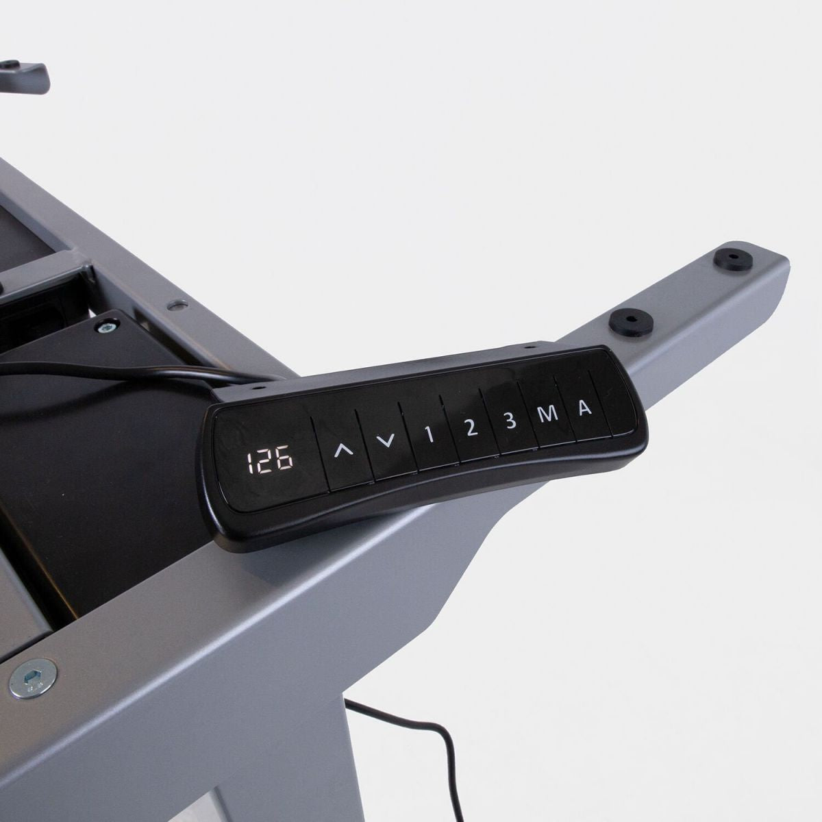 Height Adjustable Desk Penarth | size: Length: 80cm, Width: 140cm, Height: 121cm | color: White / Gray | image: 2 | variant: 1001475