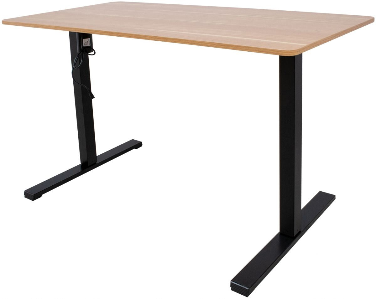Height Adjustable Desk Verona | size: Length: 70cm, Width: 140cm, Height: 116cm | color: Nut tree / Black | image: 0 | variant: 1005917