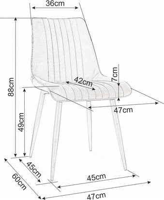 Kitchen Chair Abu Dhabi | size: Width: 47cm, Height: 88cm, Depth: 42cm | color: Blue | image: 4 | variant: 1003642