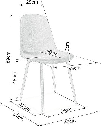 Kitchen Chair Brazilia | size: Width: 44cm, Height: 86cm, Depth: 39cm | color: Gray | image: 2 | variant: 1003601