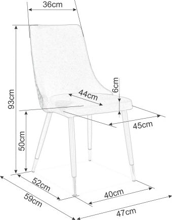 Kitchen Chair Chester | size: Width: 47cm, Height: 93cm, Depth: 44cm | color: Gray | image: 7 | variant: 1003712