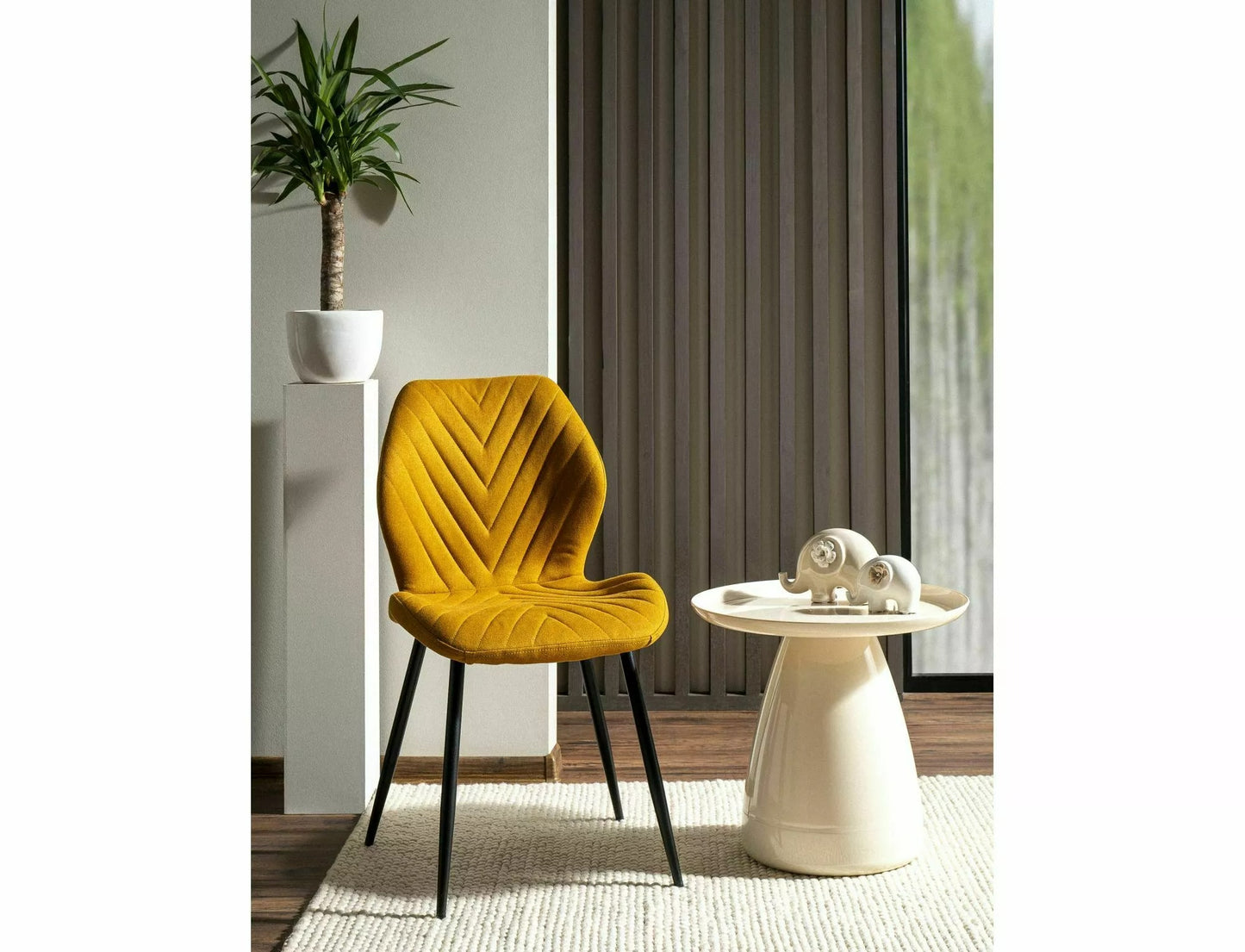 Kitchen Chair Colwyn Bay | size: Width: 48cm, Height: 86cm, Depth: 41cm | color: Yellow | image: 3 | variant: 1003803