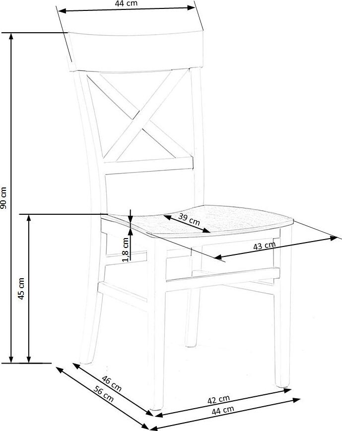 Kitchen Chair Dijon | size: Width: 44cm, Height: 90cm, Depth: 56cm | color: Brown | image: 8 | variant: 1006961