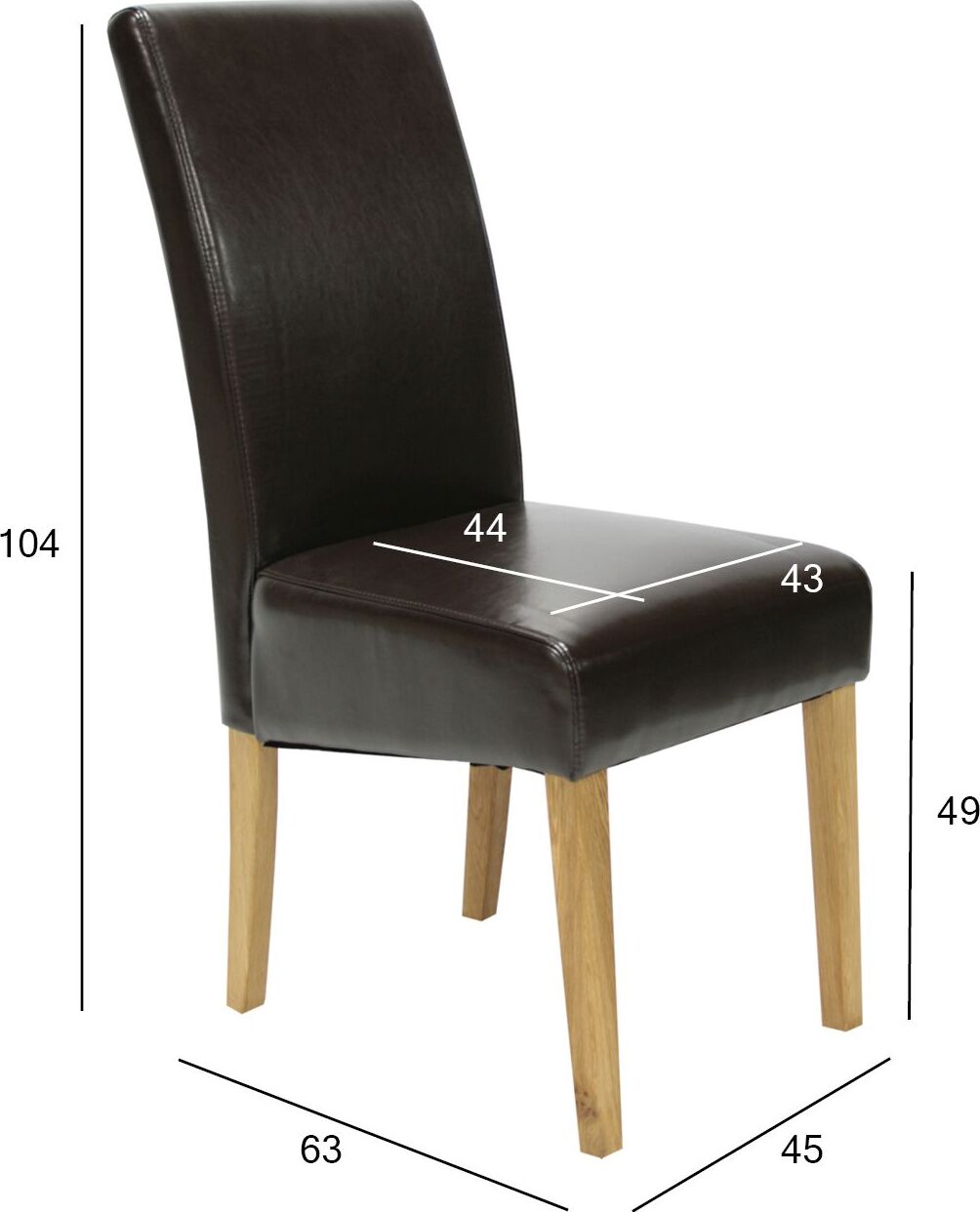 Kitchen Chair East Bristol | size: Width: 45cm, Height: 104cm, Depth: 63cm | color: Brown | image: 3 | variant: 1005124