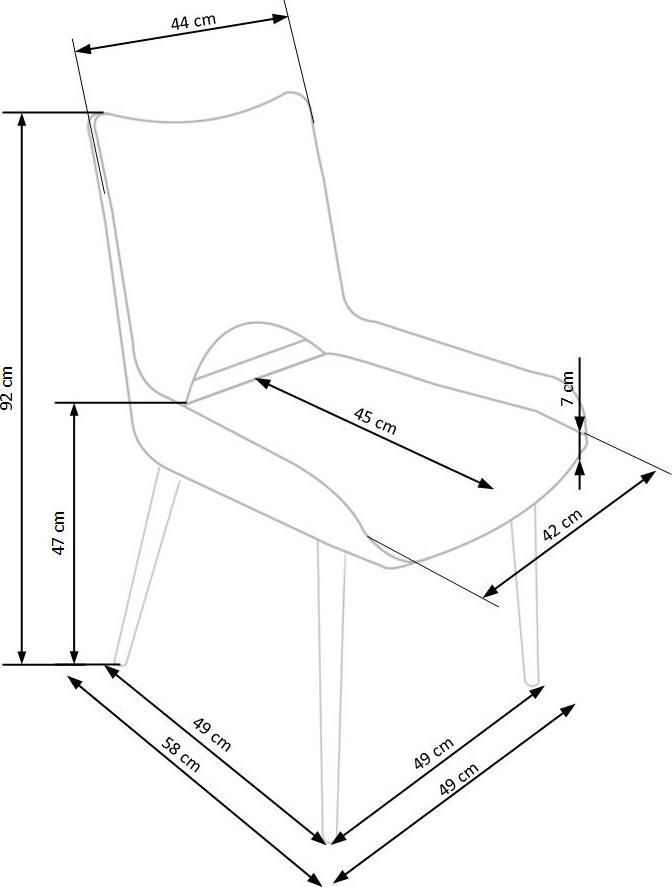 Kitchen Chair East Chesterfield | size: Width: 48cm, Height: 92cm, Depth: 58cm | color: Gray | image: 9 | variant: 1006965