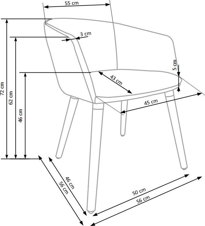 Kitchen Chair East Poole | size: Width: 56cm, Height: 72cm, Depth: 56cm | color: Gray | image: 6 | variant: 1006983