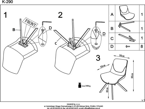 Kitchen Chair East Preston | size: Width: 44cm, Height: 96cm, Depth: 55cm | color: Gray | image: 7 | variant: 1006984