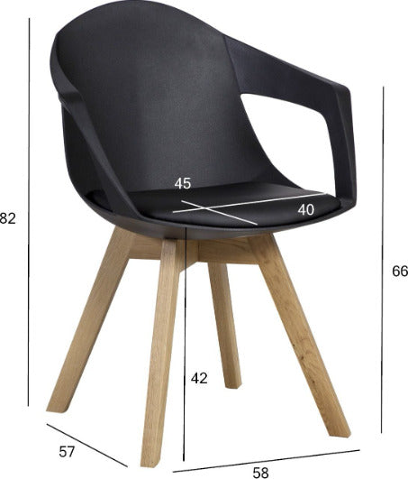 Kitchen Chair East Roskilde | size: Width: 58cm, Height: 82cm, Depth: 57cm | color: Black | image: 5 | variant: 1005849