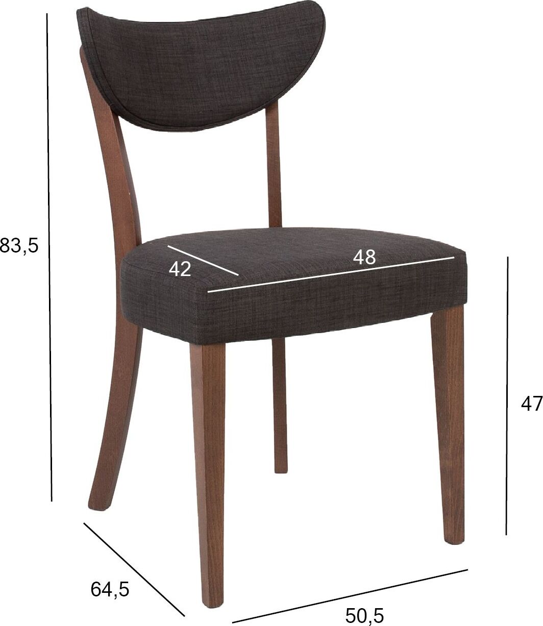 Kitchen Chair East Royston | size: Width: 50.5cm, Height: 83.5cm, Depth: 64.5cm | color: Gray | image: 7 | variant: 1005120