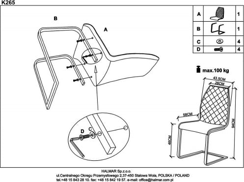 Kitchen Chair East Rugby | size: Width: 43cm, Height: 94cm, Depth: 58cm | color: Brown | image: 9 | variant: 1006988