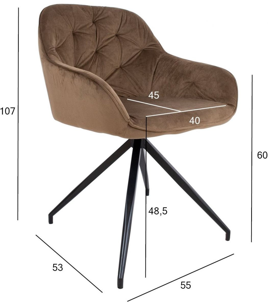Kitchen Chair Eastbourne | size: Width: 53cm, Height: 107cm, Depth: 55cm | color: Brown | image: 6 | variant: 1000943