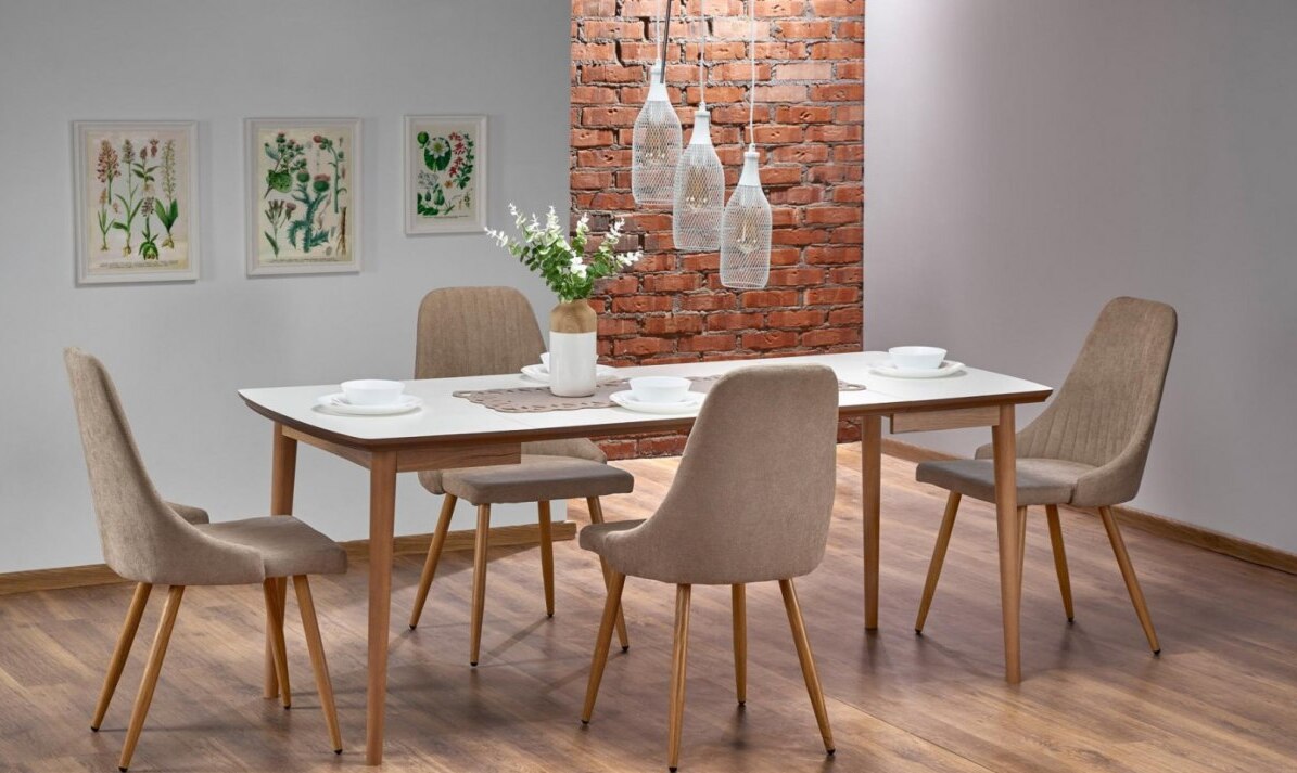 Kitchen Chair Jekabpils | size: Width: 56cm, Height: 85cm, Depth: 49cm | color: Beige | image: 2 | variant: 1002205