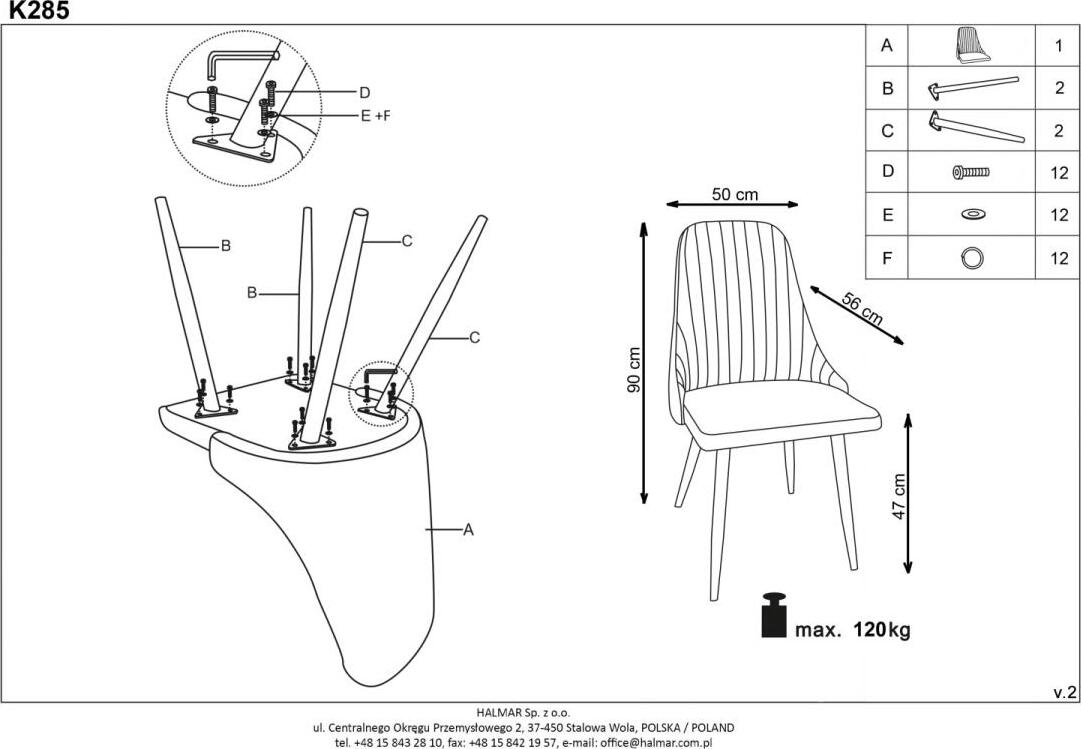 Kitchen Chair Jekabpils | size: Width: 56cm, Height: 85cm, Depth: 49cm | color: Beige | image: 4 | variant: 1002205