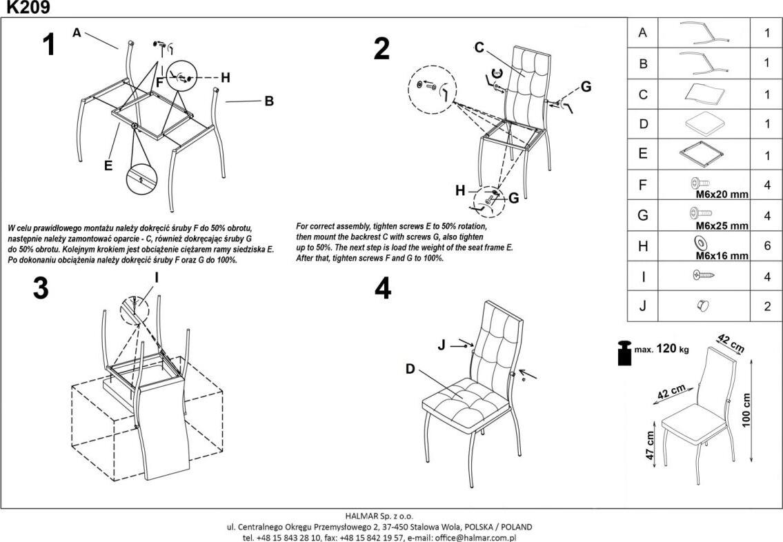 Kitchen Chair K209 | size: Width: 42cm, Height: 100cm, Depth: 42cm | color: Beige | image: 4 | variant: 1003073