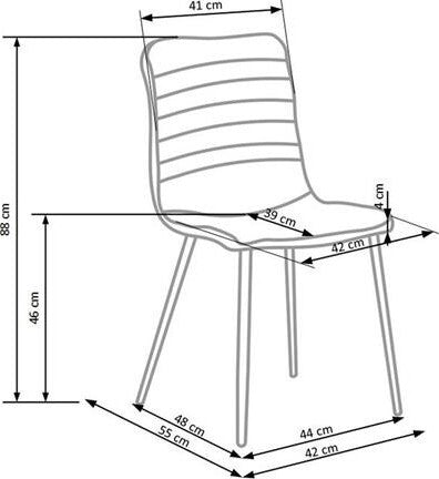 Kitchen Chair K251 | size: Width: 42cm, Height: 88cm, Depth: 39cm | color: Gray | image: 4 | variant: 1011437