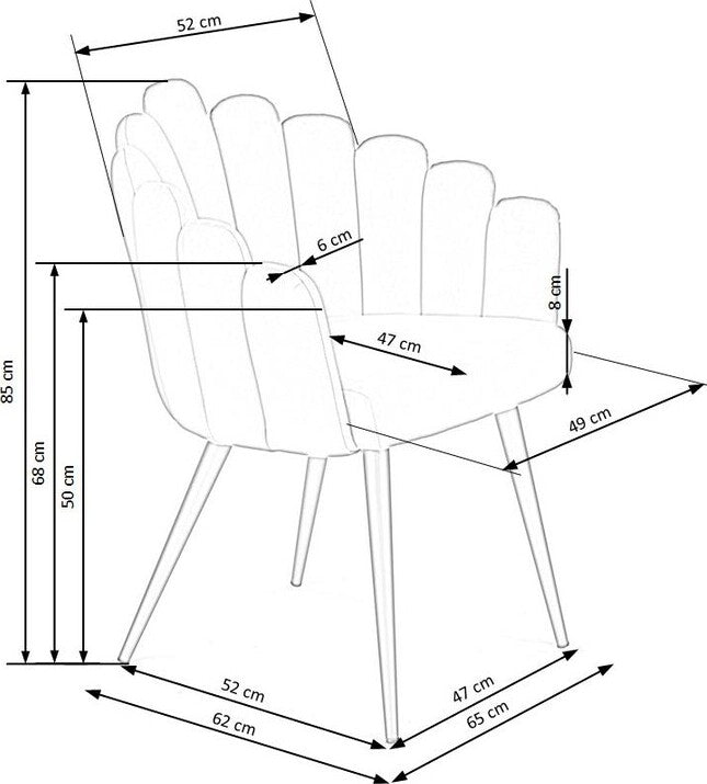 Kitchen Chair K410 | size: Width: 62cm, Height: 85cm, Depth: 62cm | color: Gray | image: 8 | variant: 1003225