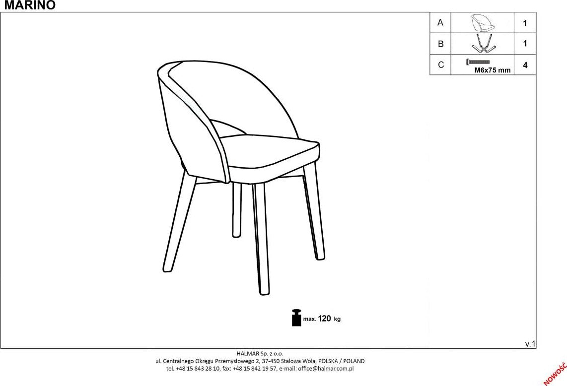 Kitchen Chair Lyon | size: Width: 51cm, Height: 78cm, Depth: 57cm | color: White | image: 10 | variant: 1002556
