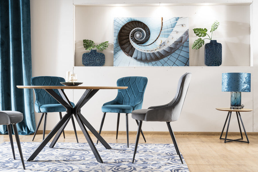 Kitchen Chair Makkah | size: Width: 52cm, Height: 91cm, Depth: 45cm | color: Blue | image: 3 | variant: 1003663