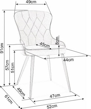 Kitchen Chair Makkah | size: Width: 52cm, Height: 91cm, Depth: 45cm | color: Blue | image: 5 | variant: 1003663