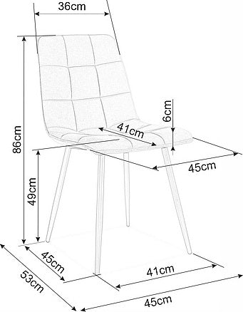 Kitchen Chair Medina | size: Width: 47cm, Height: 87cm, Depth: 41cm | color: Gray | image: 3 | variant: 1003682