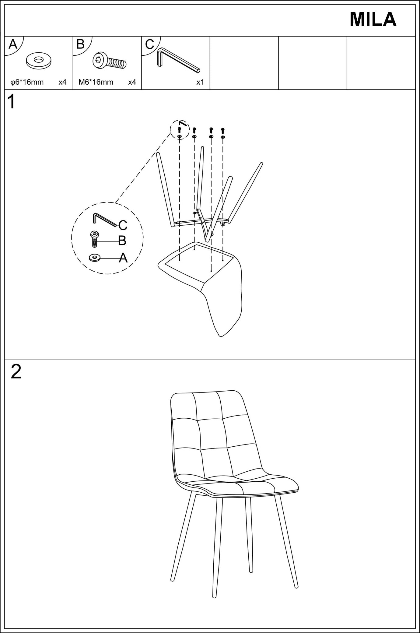 Kitchen Chair Medina | size: Width: 47cm, Height: 87cm, Depth: 41cm | color: Gray | image: 4 | variant: 1003682