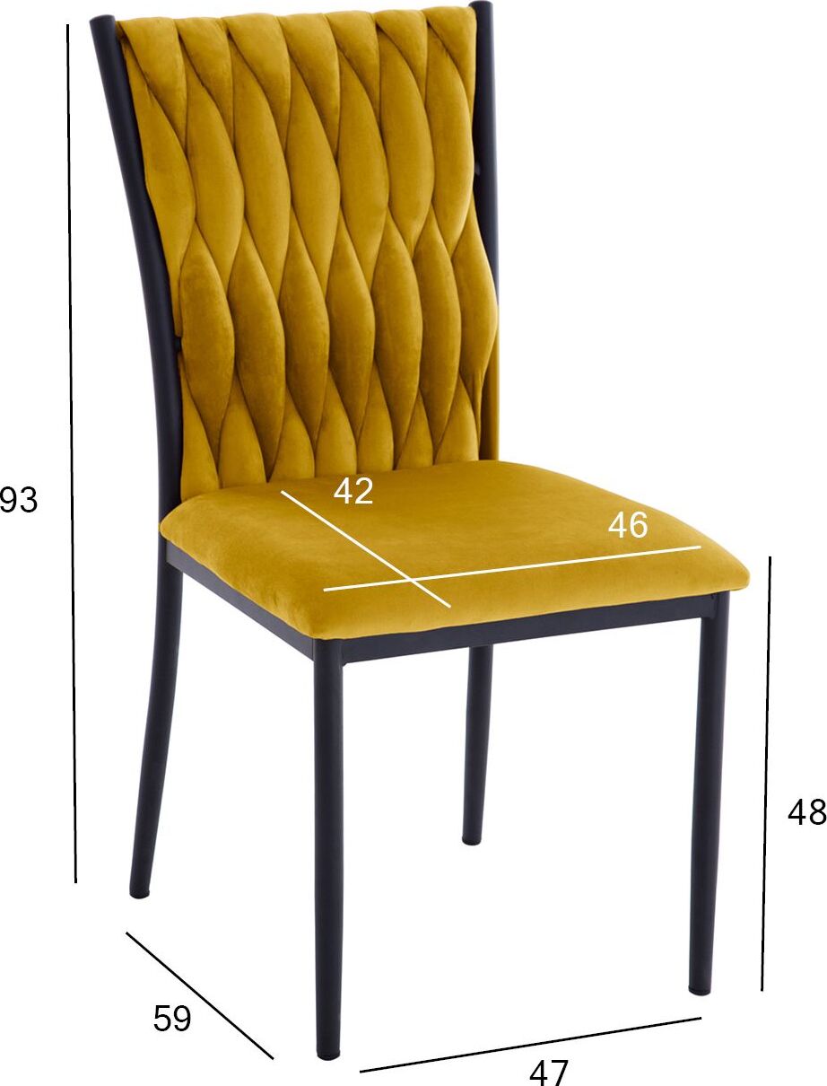 Kitchen Chair Orpington | size: Width: 47cm, Height: 93cm, Depth: 59cm | color: Yellow | image: 5 | variant: 1000829