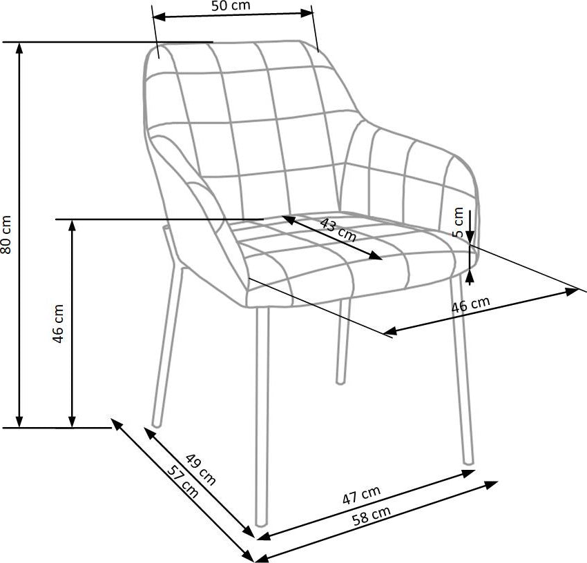 Kitchen Chair Panevezys | size: Width: 58cm, Height: 80cm, Depth: 57cm | color: Gray | image: 8 | variant: 1002229