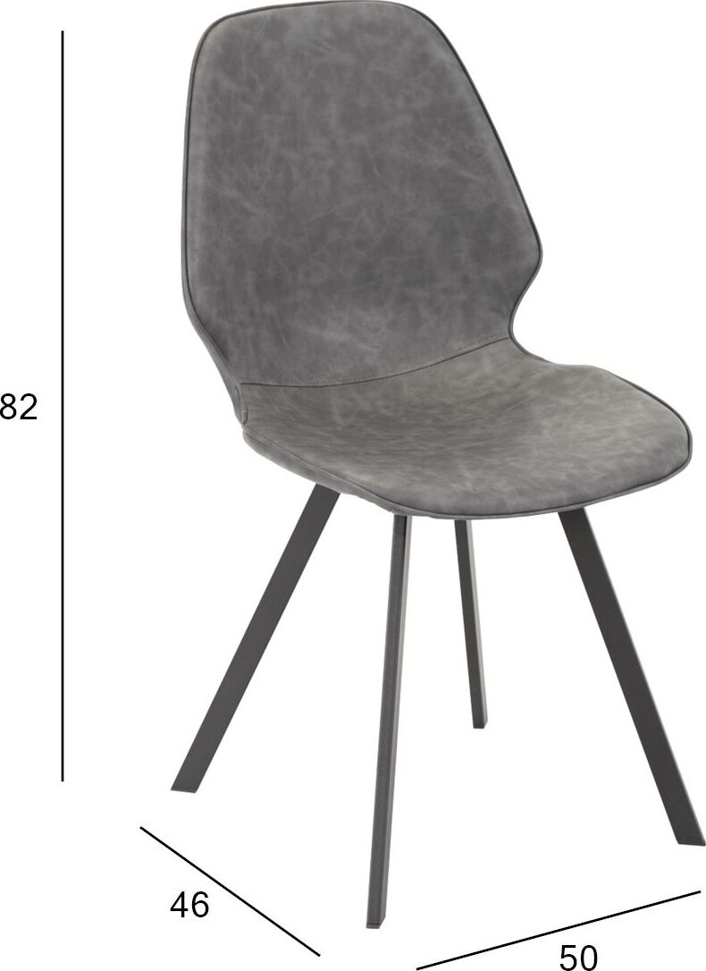 Kitchen Chair Rochester | size: Width: 46.5cm, Height: 87cm, Depth: 53cm | color: Gray | image: 4 | variant: 1000860