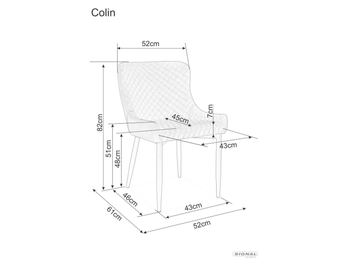 Kitchen Chair Salvador | size: Width: 52cm, Height: 82cm, Depth: 45cm | color: Gray | image: 2 | variant: 1003891