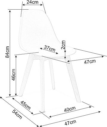 Kitchen Chair San Antonio | size: Width: 47cm, Height: 84cm, Depth: 37cm | color: Gray | image: 2 | variant: 1003688
