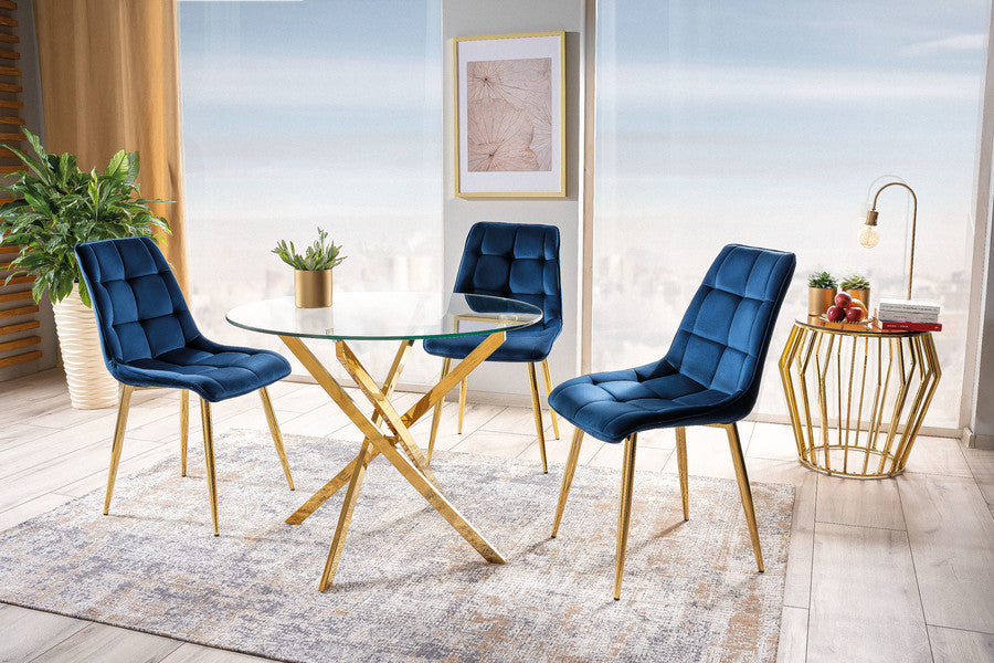 Kitchen Chair Sao Paulo | size: Width: 50cm, Height: 88cm, Depth: 43cm | color: Blue | image: 2 | variant: 1003579