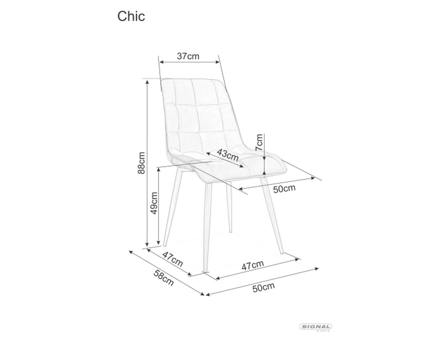Kitchen Chair Sao Paulo | size: Width: 50cm, Height: 88cm, Depth: 43cm | color: Gray | image: 1 | variant: 1007930