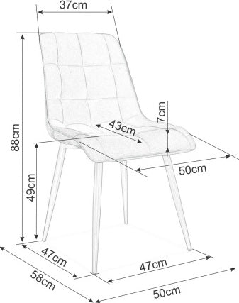 Kitchen Chair Sao Paulo | size: Width: 50cm, Height: 88cm, Depth: 43cm | color: Gray | image: 3 | variant: 1003596