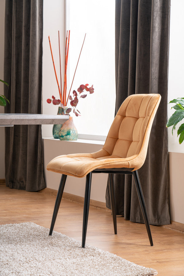Kitchen Chair Sao Paulo | size: Width: 50cm, Height: 88cm, Depth: 43cm | color: Yellow | image: 2 | variant: 1003587