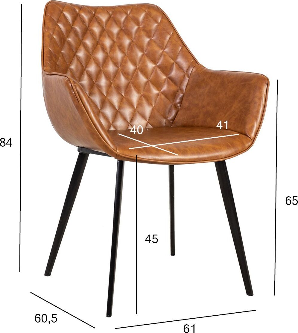 Kitchen Chair Sittingbourne | size: Width: 61cm, Height: 84cm, Depth: 60.5cm | color: Brown | image: 6 | variant: 1000877