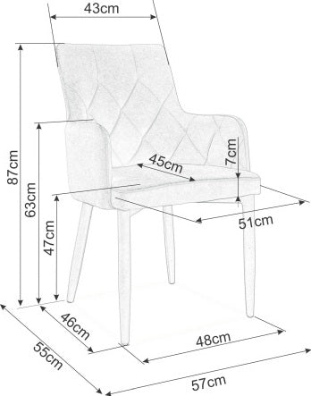Kitchen Chair Soweto | size: Width: 55cm, Height: 88cm, Depth: 44cm | color: Gray | image: 5 | variant: 1003724