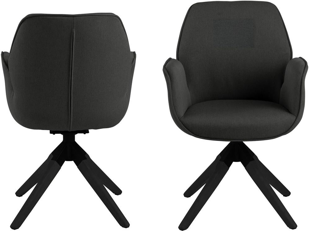 Kitchen Chair Tunbridge | size: Width: 60.5cm, Height: 91cm, Depth: 58.5cm | color: Black/Grey | image: 2 | variant: 1000770