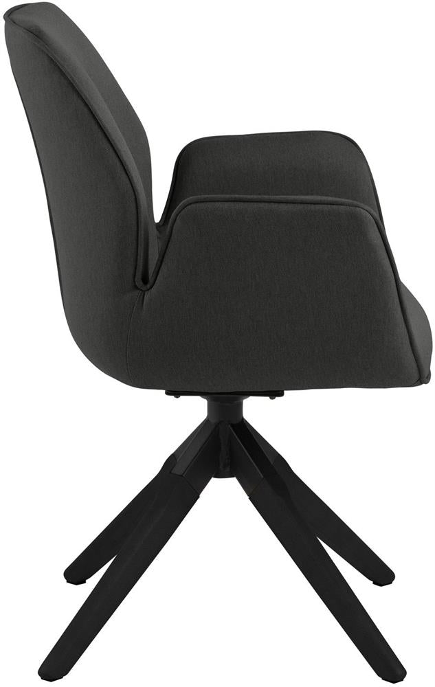 Kitchen Chair Tunbridge | size: Width: 60.5cm, Height: 91cm, Depth: 58.5cm | color: Black/Grey | image: 3 | variant: 1000770