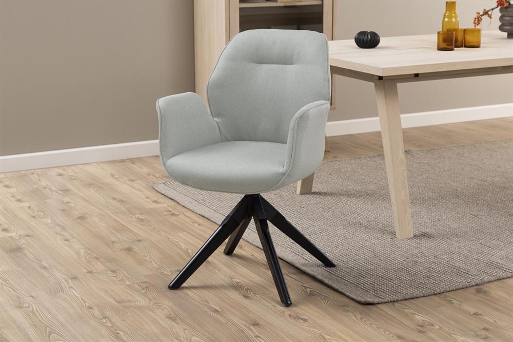 Kitchen Chair Tunbridge | size: Width: 60.5cm, Height: 91cm, Depth: 58.5cm | color: Black/Grey | image: 9 | variant: 1000769